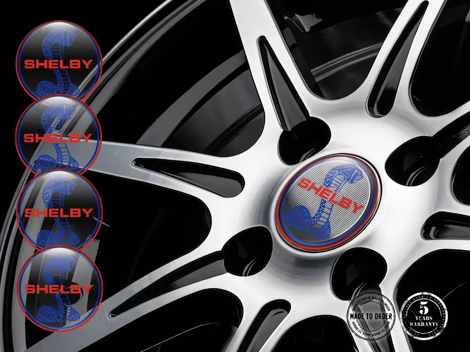 Shelby Harzgewölbte Aufkleber Rennsport-Felgenlogos